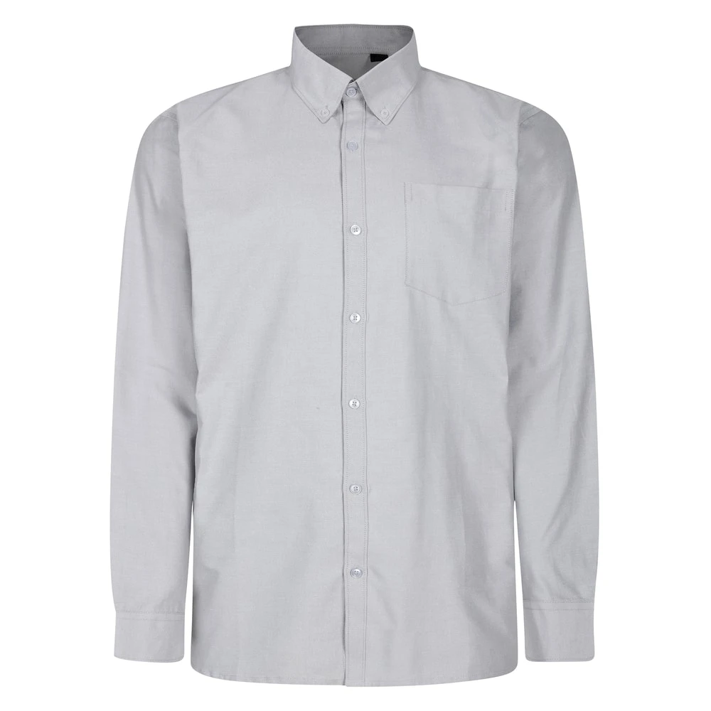 Bigdude Oxford Long Sleeve Shirt Grey 1 Bigdude Oxford Long Sleeve Shirt Grey
