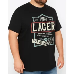 Bigdude Lager Print T-Shirt Black 11 Bigdude Lager Print T-Shirt Black -Big Dude Clothing Shop 60f6d076 01b8f1aa life2 bd25ts13 01 black