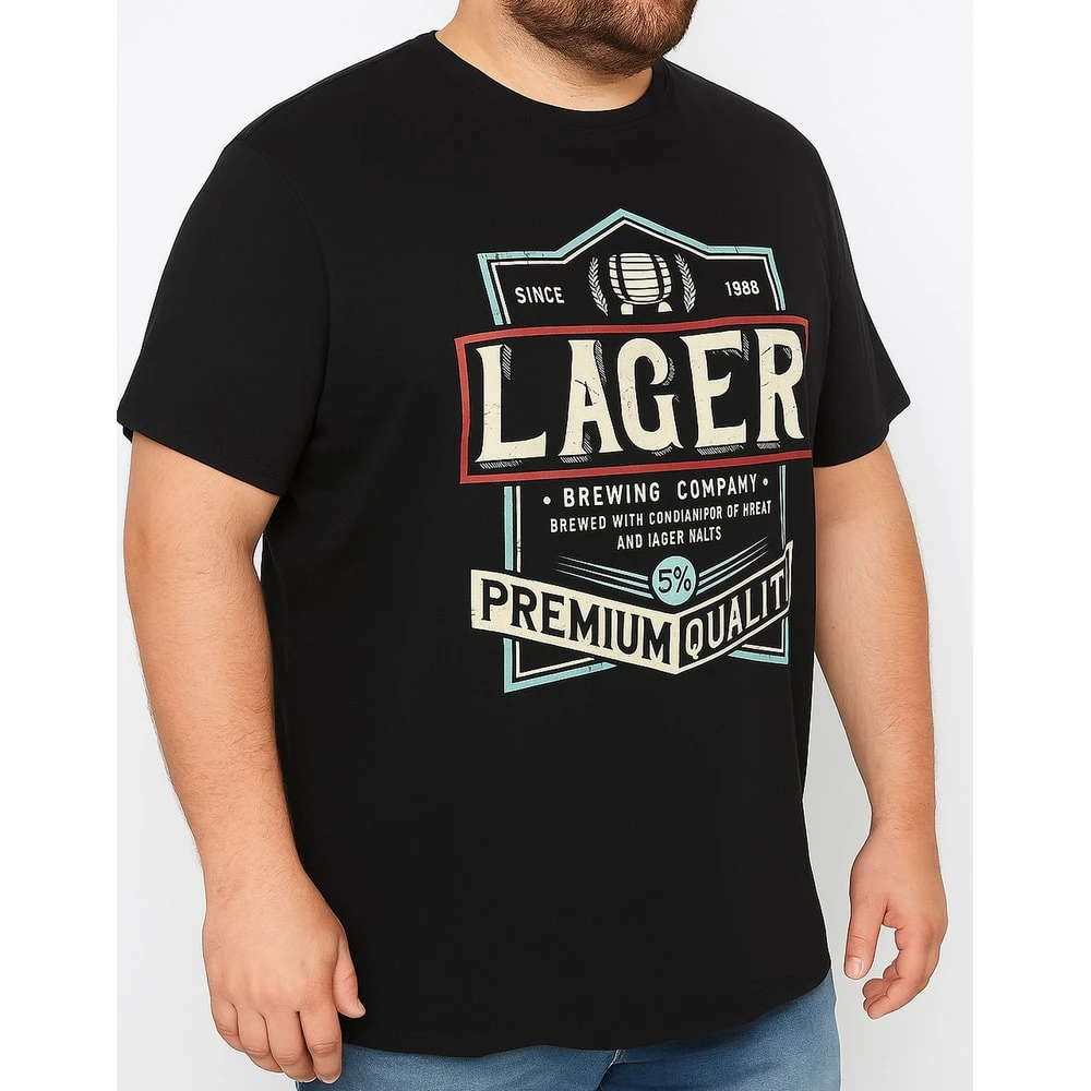 Bigdude Lager Print T-Shirt Black 6 Bigdude Lager Print T-Shirt Black - Image 6