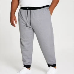 Bigdude Contrast Joggers Grey Marl/Black -Big Dude Clothing Shop 62804aec life2 us24j09 17 greymarl