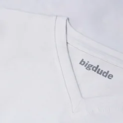 Bigdude Plain V-Neck T-Shirt White -Big Dude Clothing Shop 63fa27b6 1