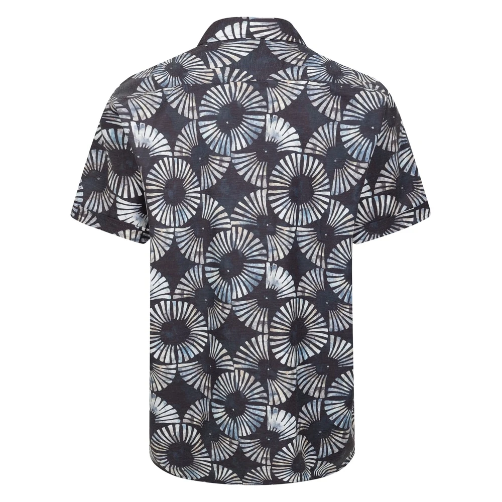 Bigdude Circles Allover Printed Short Sleeve Shirt Charcoal 2 Bigdude Circles Allover Printed Short Sleeve Shirt Charcoal - Image 2