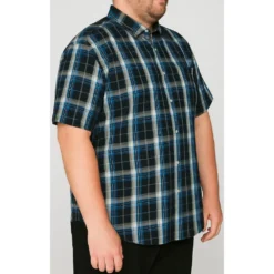 Bigdude Short Sleeve Check Shirt Black -Big Dude Clothing Shop 649771be 9f895f13 life2 bd25ss18 01 black