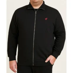 Bigdude Funnel Neck Full Zip Sweatshirt Black 9 Bigdude Funnel Neck Full Zip Sweatshirt Black -Big Dude Clothing Shop 64dbea22 life1 20bd20f01 01 black