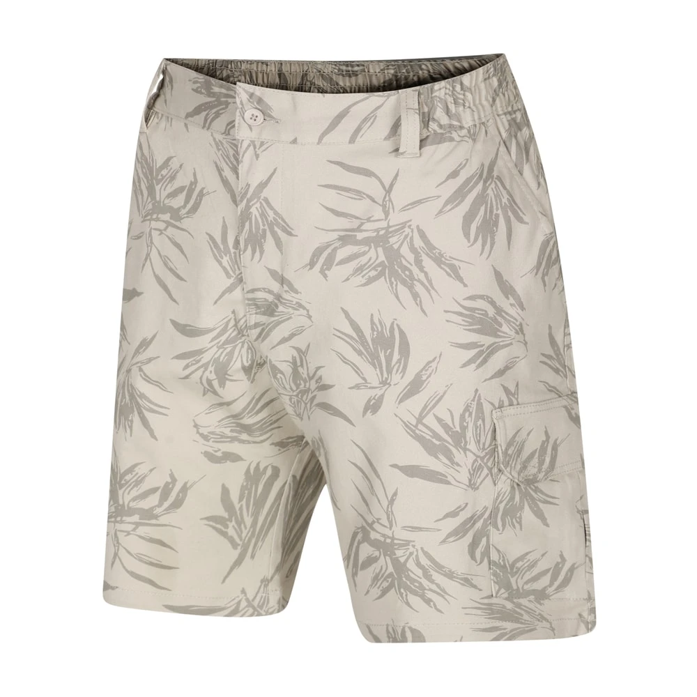 Bigdude Leaf Print Cargo Shorts Stone 2 Bigdude Leaf Print Cargo Shorts Stone - Image 2