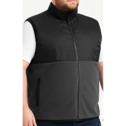 Bigdude Nylon Polar Fleece Gilet Black/Charcoal -Big Dude Clothing Shop 662bd116 life2 bd24jck02 01 black