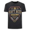 Bigdude Acid Wash Craft Beer Print T-Shirt Washed Black