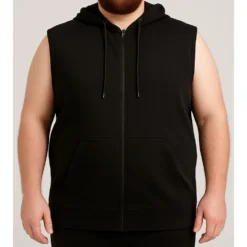 Bigdude Loop Back Sleeveless Hoody Black -Big Dude Clothing Shop 68134f3f life1 ust80sg01 01 black
