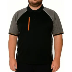 Bigdude Workwear Polo Shirt Black/Charcoal -Big Dude Clothing Shop 68a1f751 life1 us23p22 01 black