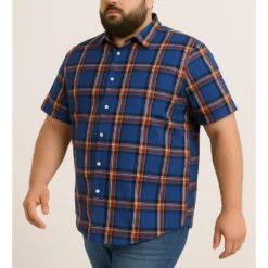 Bigdude Short Sleeve Check Shirt Blue 15 Bigdude Short Sleeve Check Shirt Blue -Big Dude Clothing Shop 68dbb1ce 3625230d life2 bd25ss18 20 blue