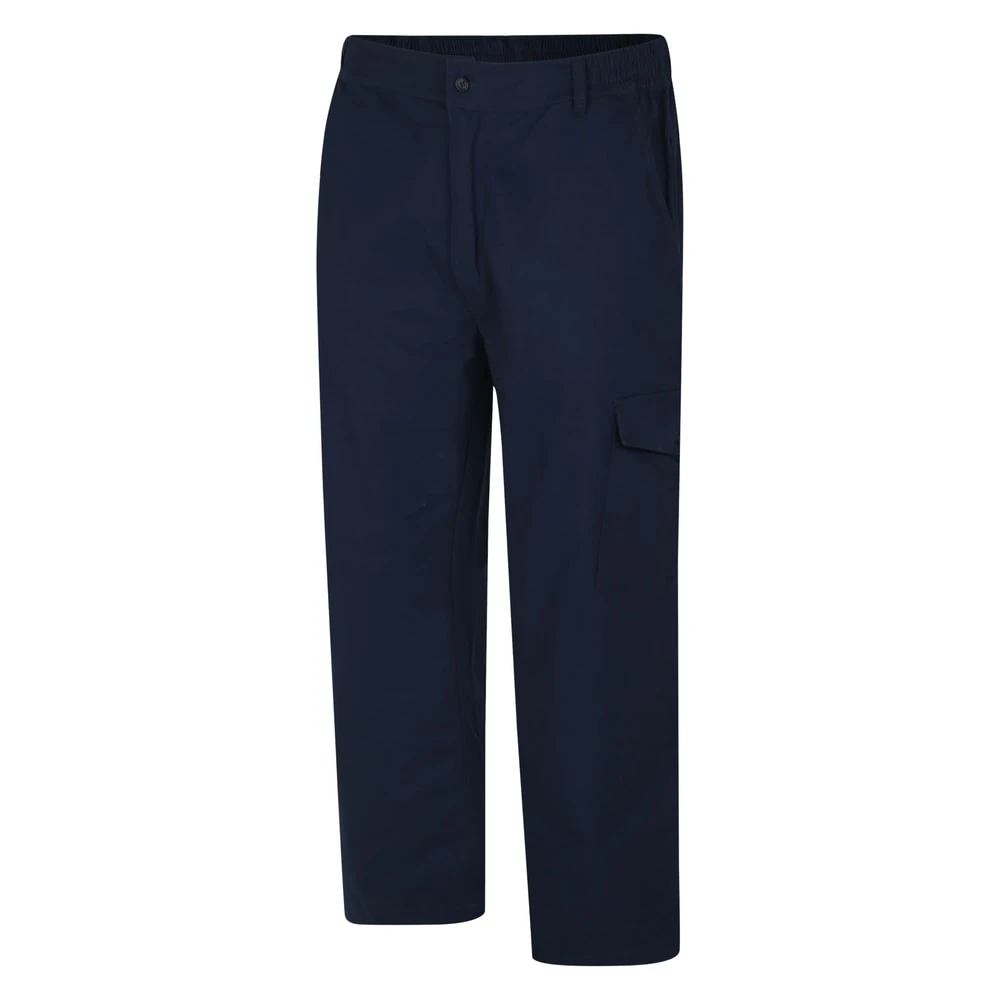 Bigdude Elasticated Waist Cargo Trousers Navy 2 Bigdude Elasticated Waist Cargo Trousers Navy - Image 2
