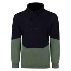 Bigdude Block Panel Hoody Navy/Sage Green
