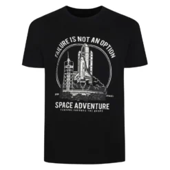 Bigdude Space Adventure Print T-Shirt Black