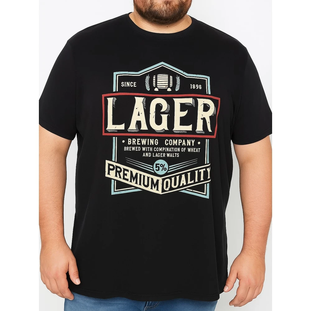 Bigdude Lager Print T-Shirt Black 5 Bigdude Lager Print T-Shirt Black - Image 5