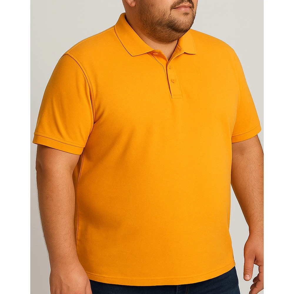Bigdude Plain Polo Shirt Orange 8 Bigdude Plain Polo Shirt Orange - Image 8