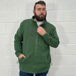 Bigdude Fleece Jacket Dark Green -Big Dude Clothing Shop 76a62e25 model