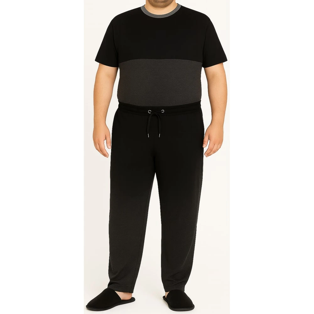 Bigdude Cut & Sew Pyjama Set Charcoal/Black 6 Bigdude Cut & Sew Pyjama Set Charcoal/Black - Image 6
