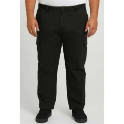 Bigdude Elasticated Waist Cargo Trousers Black -Big Dude Clothing Shop 78cb8500 life1 us19tr01 01 black