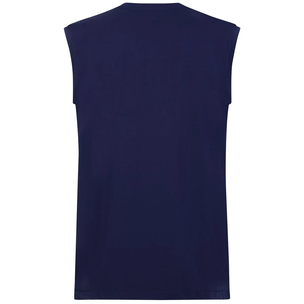 Bigdude Plain Sleeveless T-Shirt Navy 2 Bigdude Plain Sleeveless T-Shirt Navy - Image 2