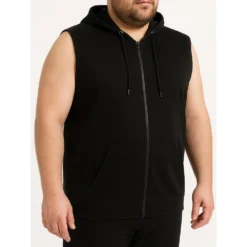 Bigdude Loop Back Sleeveless Hoody Black -Big Dude Clothing Shop 7a9de7b9 life2 ust80sg01 01 black