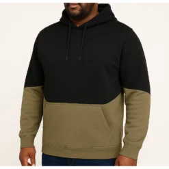 Bigdude Block Panel Hoody Black/Khaki -Big Dude Clothing Shop 7addcf0b life2 bd24h15 01 black