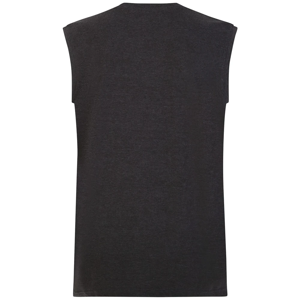 Bigdude Plain Sleeveless T-Shirt Charcoal 2 Bigdude Plain Sleeveless T-Shirt Charcoal - Image 2