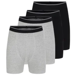 Bigdude 4 Pack Cotton Trunks Black / Grey