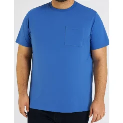 Bigdude Plain Crew Neck T-Shirt With Pocket Royal Blue -Big Dude Clothing Shop 7c0a5d38 life1 us21ts11 16 royalblue