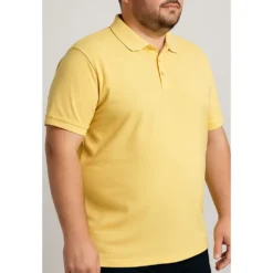 Bigdude Plain Polo Shirt Yellow -Big Dude Clothing Shop 7c260071 life1 us103 21 yellow