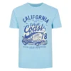 Bigdude California Print T-Shirt Light Blue