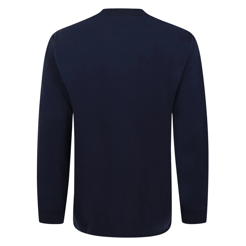 Bigdude Smart Single Jersey Long Sleeve Polo With Zip Navy 2 Bigdude Smart Single Jersey Long Sleeve Polo With Zip Navy - Image 2