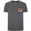 Bigdude Palm Tree Chest Print T-Shirt Charcoal