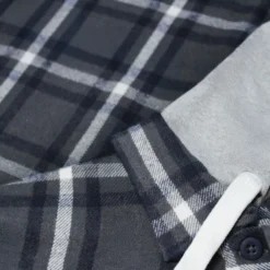 Bigdude Hooded Flannel Checked Shirt Charcoal/Navy -Big Dude Clothing Shop 820fe115 c5b26f93 1