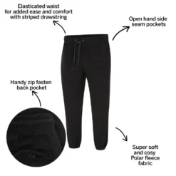 Bigdude Polar Fleece Joggers Black -Big Dude Clothing Shop 8582f484 bd23j0720black