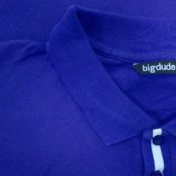 Bigdude Contrast Stripe Placket With Tipped Cuff Polo Shirt Cobalt -Big Dude Clothing Shop 85a4e717 img 8448