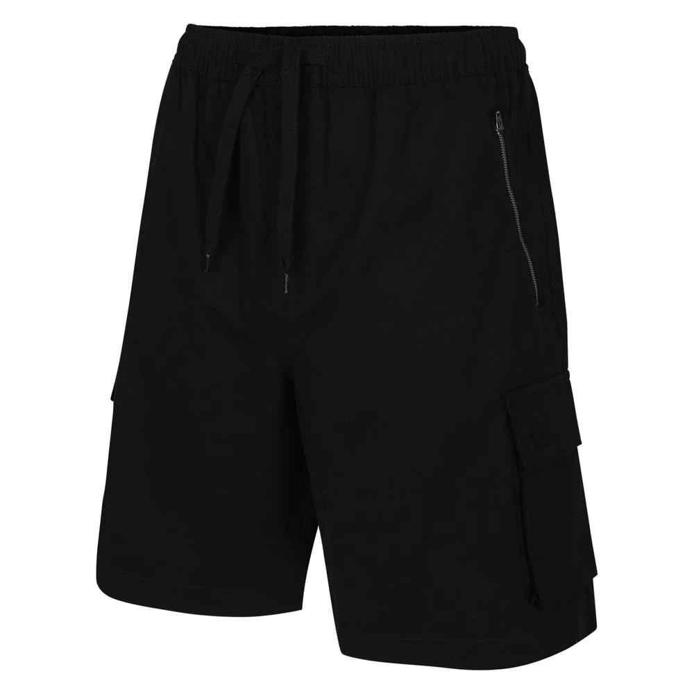 Bigdude Elasticated Waist Zip Pocket Cargo Shorts Black 2 Bigdude Elasticated Waist Zip Pocket Cargo Shorts Black - Image 2
