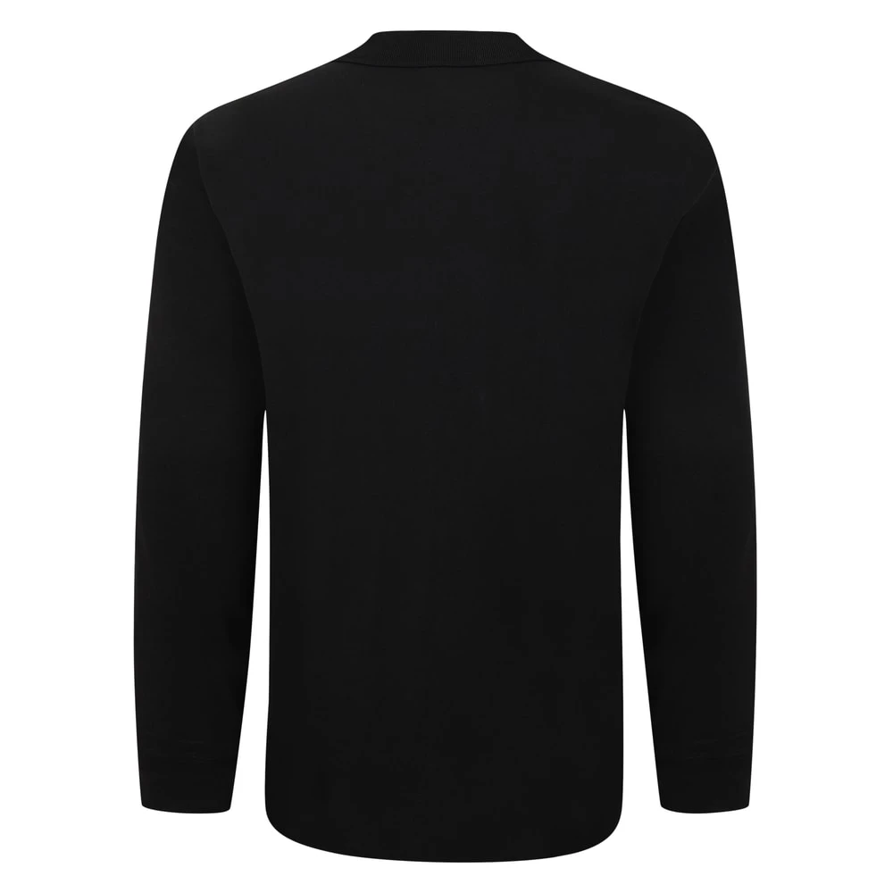 Bigdude Smart Single Jersey Long Sleeve Polo With Zip Black 2 Bigdude Smart Single Jersey Long Sleeve Polo With Zip Black - Image 2