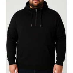 Bigdude Lightweight Half Zip Hoody Black -Big Dude Clothing Shop 8a86cb26 life1 us23h12 01 black