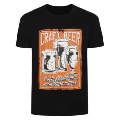 Bigdude Craft Beer Print T-Shirt Black