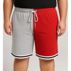 Bigdude Spliced Loopback Shorts Grey Marl/Red -Big Dude Clothing Shop 8b27b927 life1 us25sh14 17 greymarl