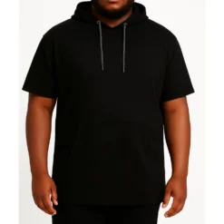 Bigdude Short Sleeve Hoody Black -Big Dude Clothing Shop 8d3a7358 life1 ust83h03 01 black