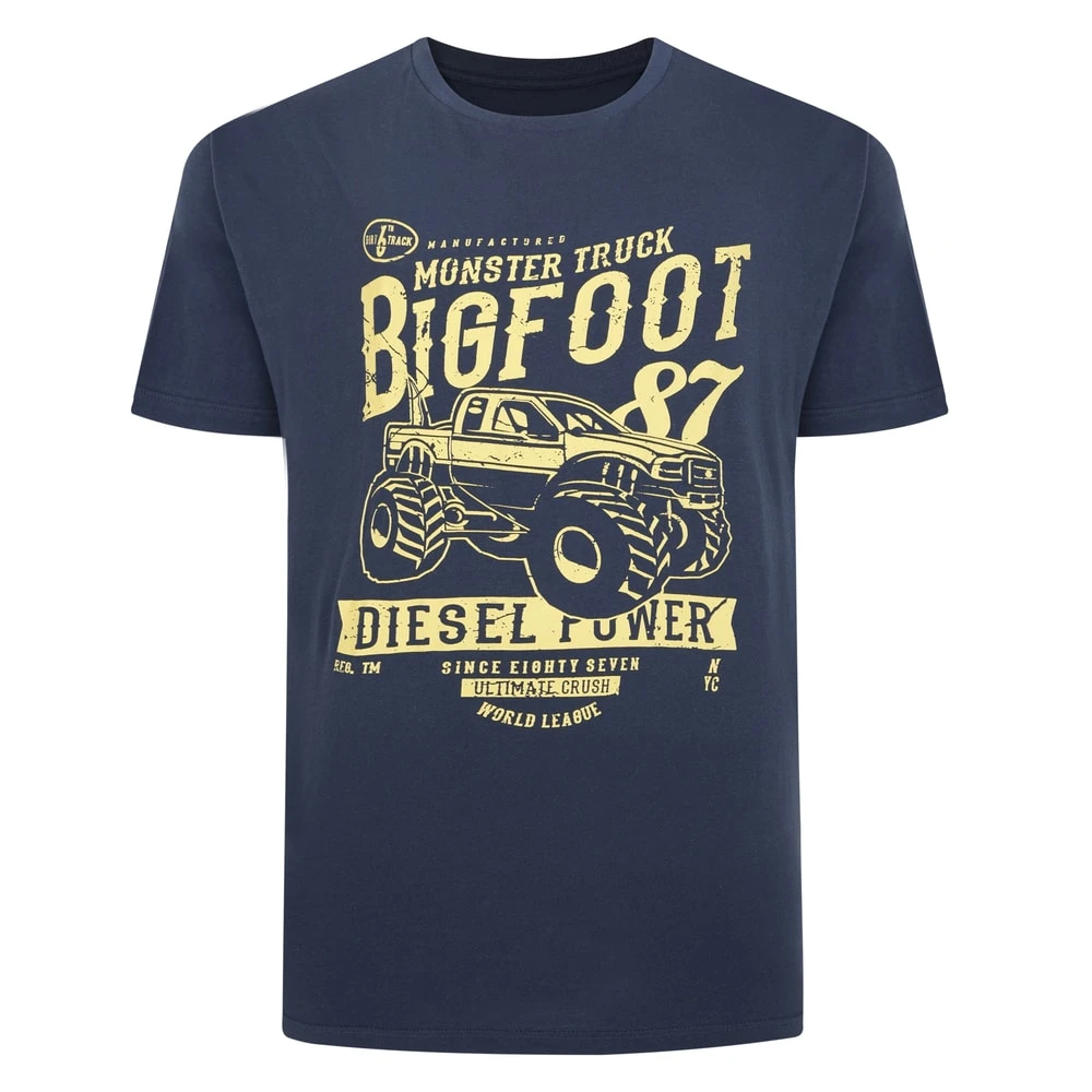 Bigdude Monster Truck Print T-Shirt Navy 1 Bigdude Monster Truck Print T-Shirt Navy