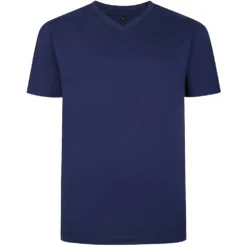 Bigdude Plain V-Neck T-Shirt Navy