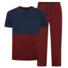 Bigdude Cut & Sew Pyjama Set Burgundy/Navy