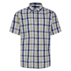 Bigdude Short Sleeve Check Shirt Cream
