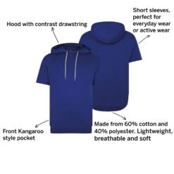 Bigdude Short Sleeve Hoody Cobalt Blue 10 Bigdude Short Sleeve Hoody Cobalt Blue -Big Dude Clothing Shop 9254357c 85e8ca34 0