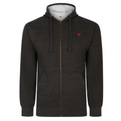 Bigdude Sherpa Lined Zip Hoody Charcoal