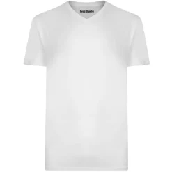 Bigdude Plain V-Neck T-Shirt White