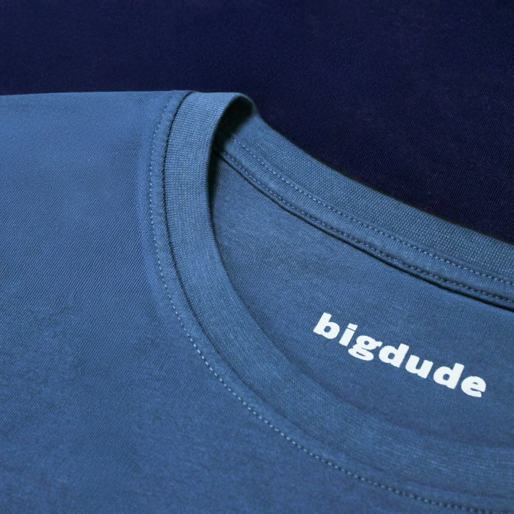 Bigdude Cut & Sew Space Dye T-Shirt Navy 3 Bigdude Cut & Sew Space Dye T-Shirt Navy - Image 3