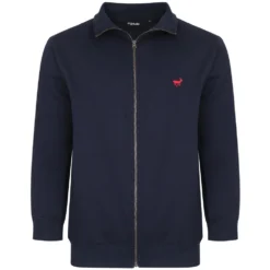Bigdude Funnel Neck Full Zip Sweatshirt Navy